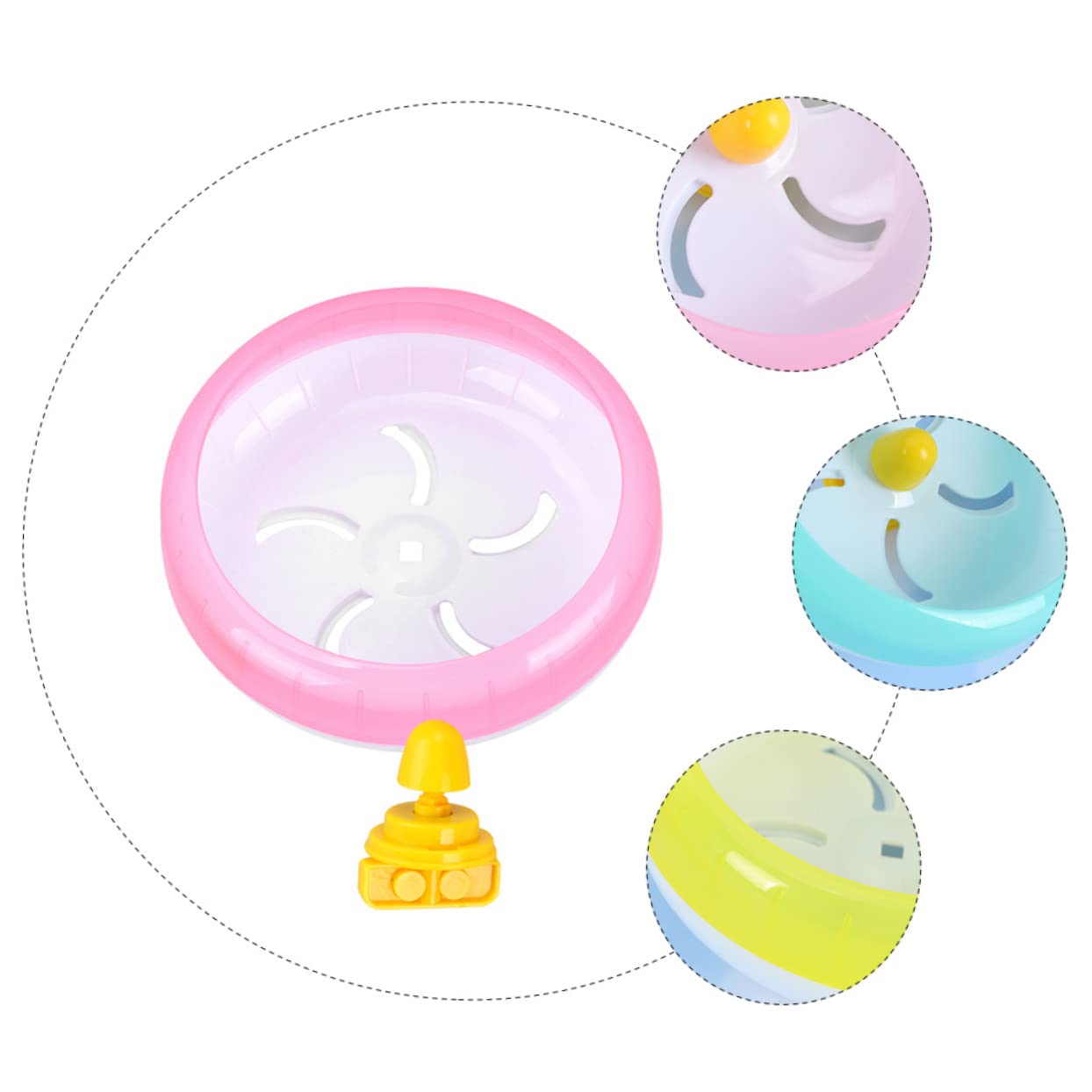 FONDOTIN Chinchilla Wheel Small Pet Hamster Accessories Quiet Running Wheel for Gerbil Tiny Hamster Maze Random Color