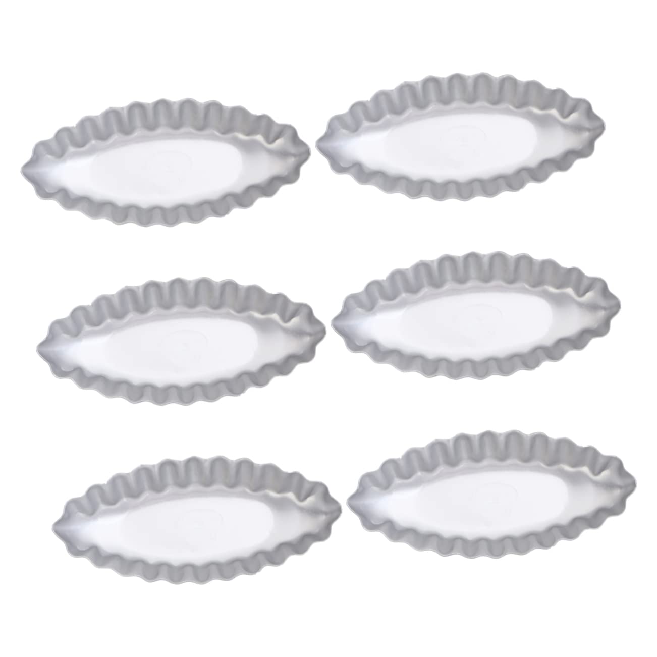 OUNONA 6Pcs Creative Egg Tart Boat Shaped Baking for Cakes Puddings Tarts Non Stick Easy to Clean Versatile for Oven Dishwasher Use
