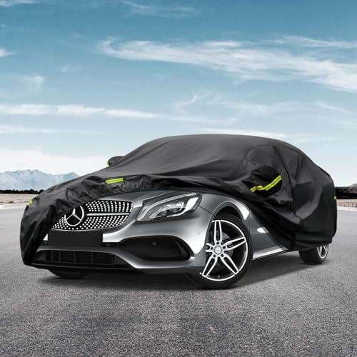Image of Kaugung 7 Layers Car Cover Custom Fit Mercedes-Benz CLA Class CLA180 200 250 35 45 Sedan 2013-2025, Waterproof Car Cover All Weather for Automobiles Outdoor, Sun Rain Dust Snow Protection.Black