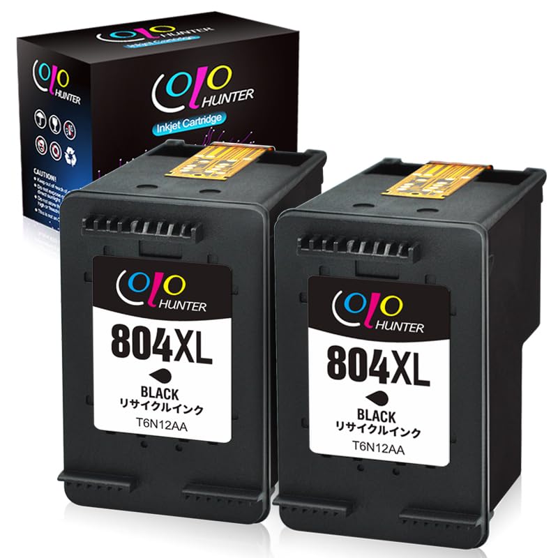 Amazon.co.jp: 【Colohunter】HP 804XL黒ブラック*2個 再生インク HP
