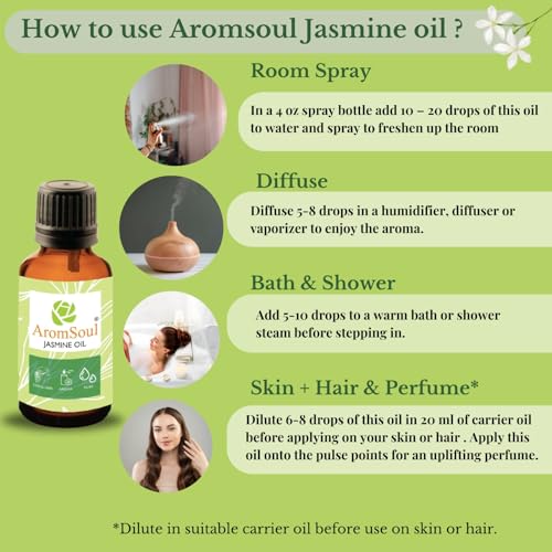 Image of 100% Natural and Pure Therapeutic Grade Jasmine Essential Oil | 15 ml | for Healthy Skin, Face, Hair Care, Aromatherapy, Soaps, Candles & Massage