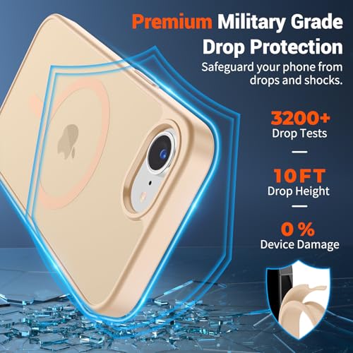 Image of SUPFINE Magnetic for iPhone 16e Case 2025 (Compatible with MagSafe)(Military Grade Drop Protection) Slim Translucent Matte Shockproof with Anti-Fingerprint Phone Case,Sand Pink