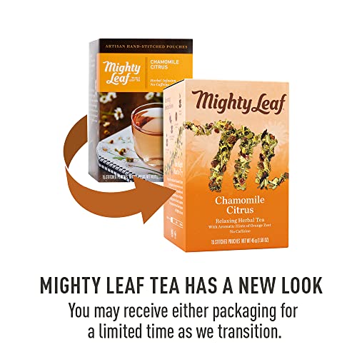 Mighty Leaf Tea, Herbal Whole Leaf Tea Bags - Chamomile Citrus - Caffeine Free - Blended With Orange & Lemongrass - 15 Count #TOP2