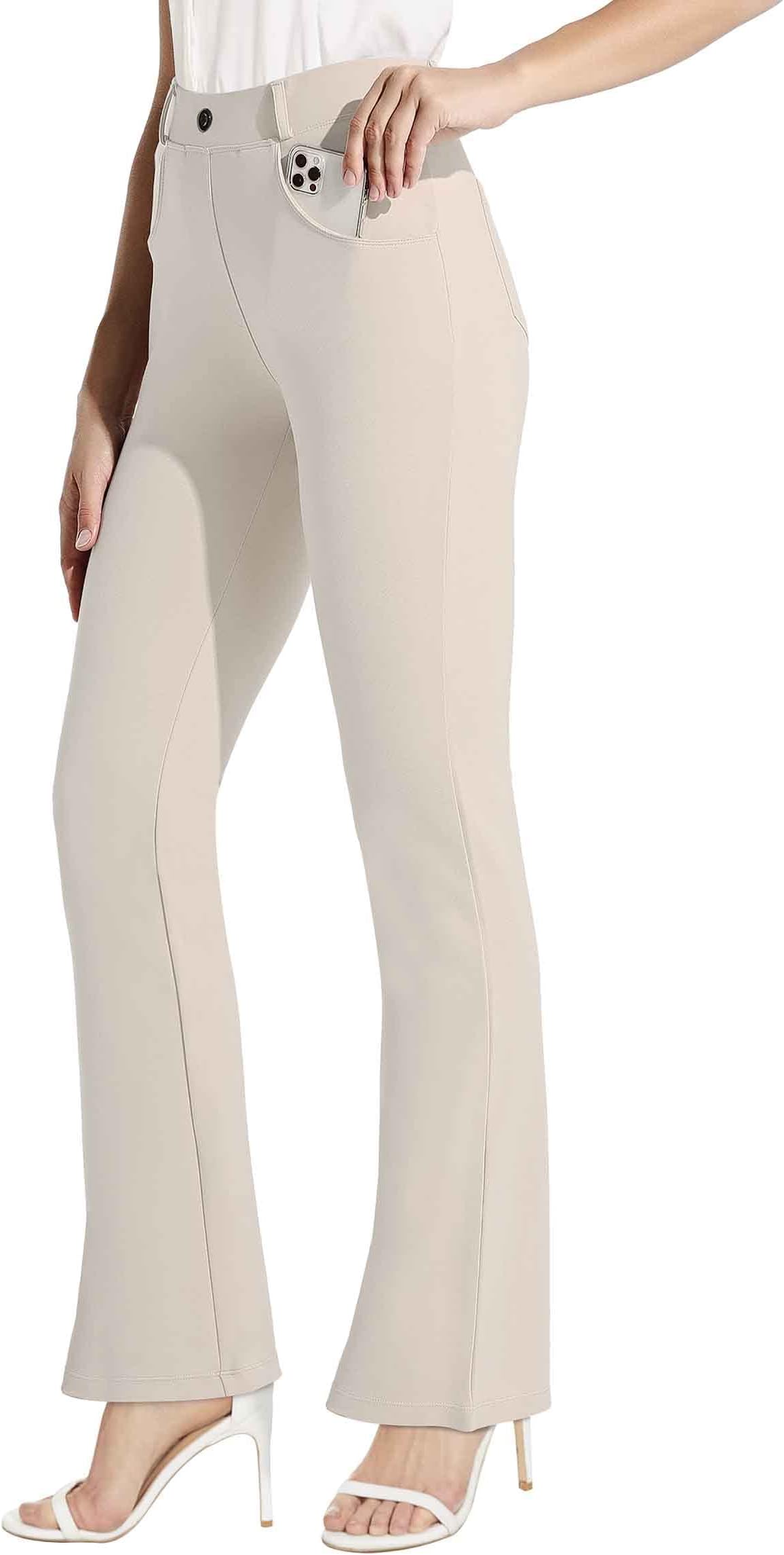 Roseseedlove Women's Yoga Dress Pants,Stretchy Work Slacks Pants/Business Casual Pants/Bootcut Elastic Waist