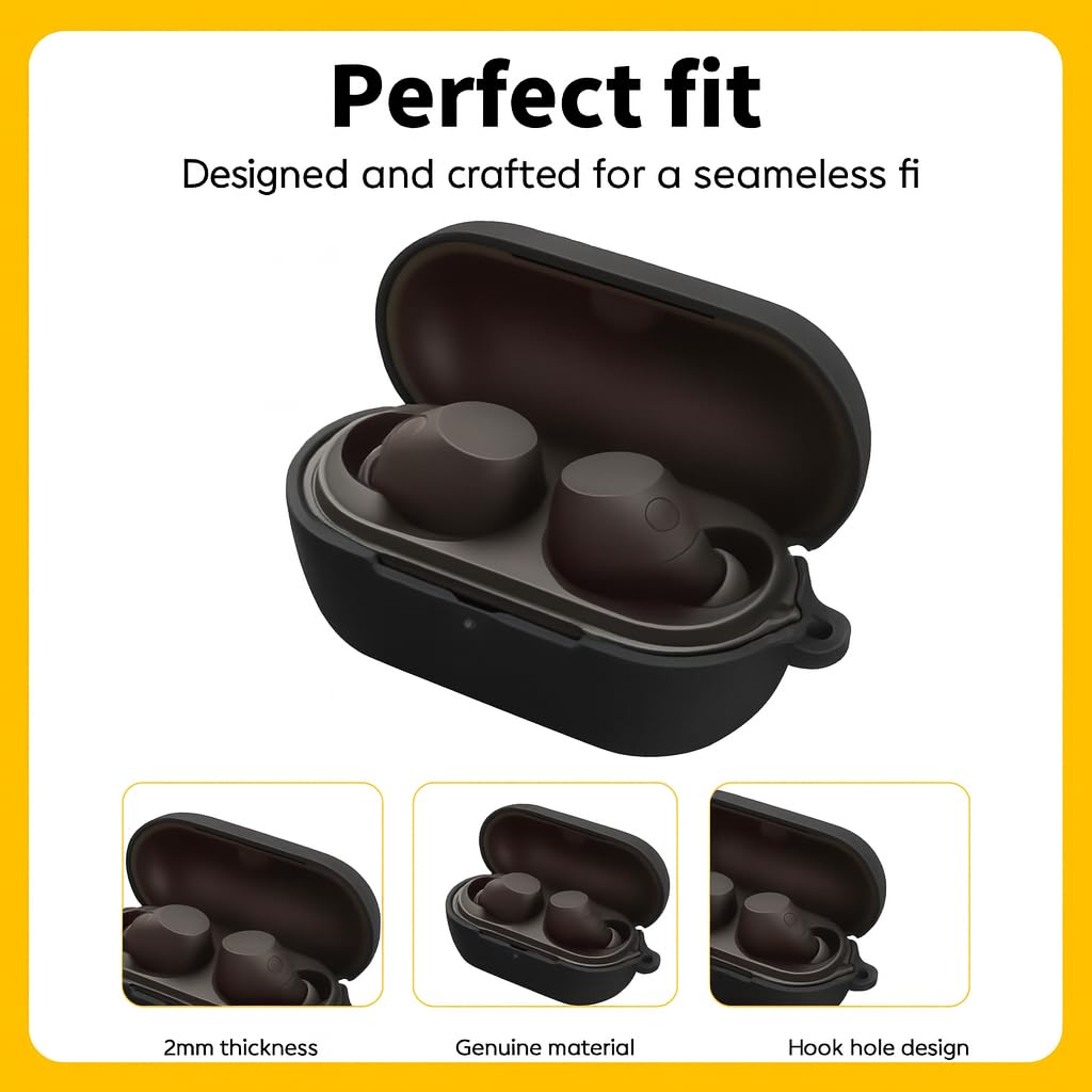 Clear TPU Protective Case Cover for Sony WF-C710N | WF-C710NSA Earbuds with Heavy Duty Carabiner (Transparent) — Amazon image 5
