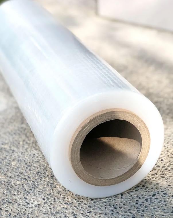 Film Transparente para Embalar | 50cm de Ancho x 200 Metros de Longitud | Rollo de Film para Embalaje Industrial y Paletizar, Plástico de Alta Elasticidad y Resistencia. (6 UNIDADES)