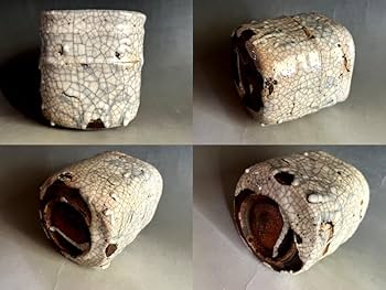 Amazon.co.jp: 湯飲み古い志野焼き(江戸期)草紋涙紺角湯呑み