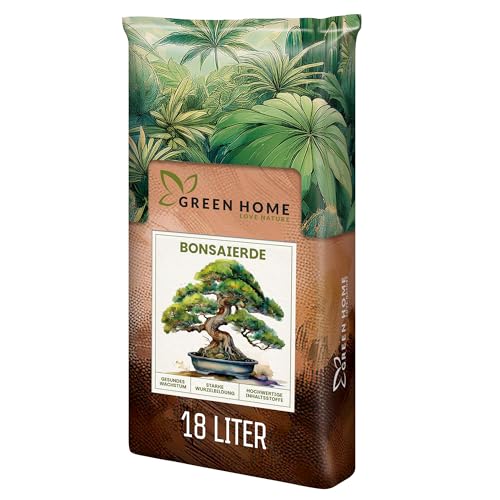 Green Home Bonsai Erde 18L – Hochwertige Bonsaierde für gesunde Wurzeln & optimale Drainage – Spezialmischung mit Perlit, Kokosfasern & Rindenhumus – Ideal für Indoor & Outdoor Bonsai