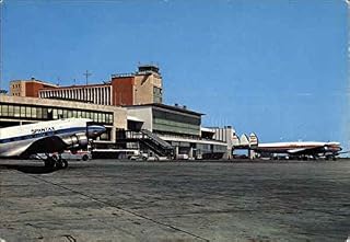 Overseas Airpor tof Barajas, Landing Field and Control Tower Madrid, Spain Original Vintage Postcard