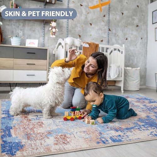 Image of Dream Weaverz Anti Slip Rectangular Carpet for Living Room & Hall | Silk | Flat Woven Soft Washable Floor Mat for Home, Bedroom Floor & Kitchen | Durable Anti Skid Rug for Daily Use (4 X 6) feet