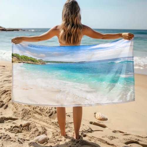 MDKLXIDF Toalla Playa Playa Toallas de Playa en Microfibra Grande para Adultos, Toallas Baño Grandes Ligera y de Secado Rápido (Piscina,Gimnasio y Deportes) - 150x200 cm