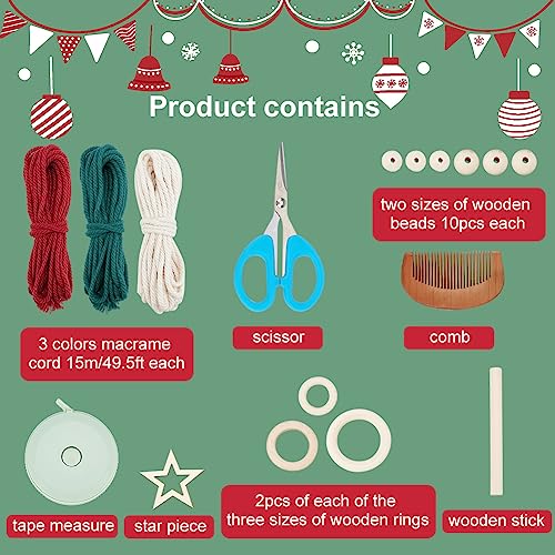 Suspension murale en macramé DIY : créez vos décorations de sapin de Noël - 3