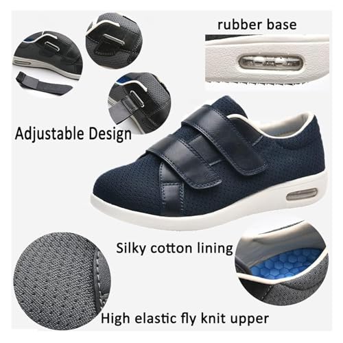 Mens Wide Fit Diabetic Sandals, Orthopedic Adjustable Swollen Feet Non-Slip Diabetic Shoes for Men, Casual Fattening and Widening Plantar Fasciitis Sneakers, for Foot and Heel Pain Relief2