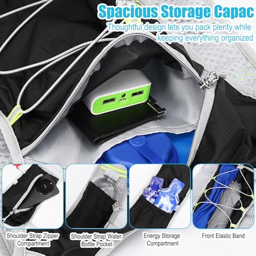 Mochila deportiva ligera con correas ajustables negra miniatura 5