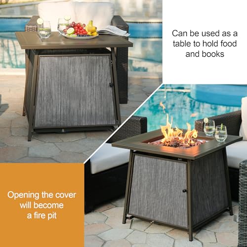 BALI OUTDOORS 50,000 BTU Propane Fire Pit Outdoor, 28 inch Propane Fire Pit Table Square, Gas Firepits for Outside Patio, Garden, Backyard - Image 6