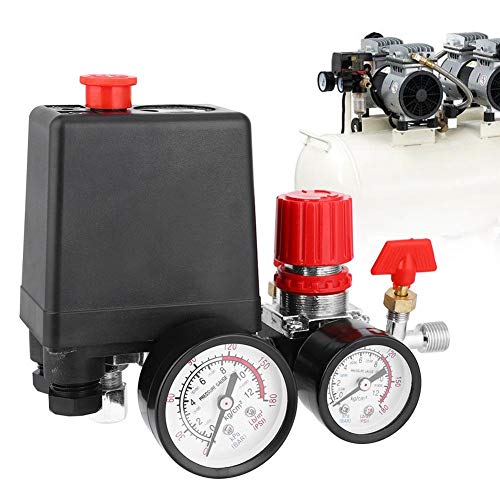 Pressure Switch Control Valve Assembly Square Four Holes Air Compressor Part with Pressure Gauges for Air Compressor(#01) - Image 2