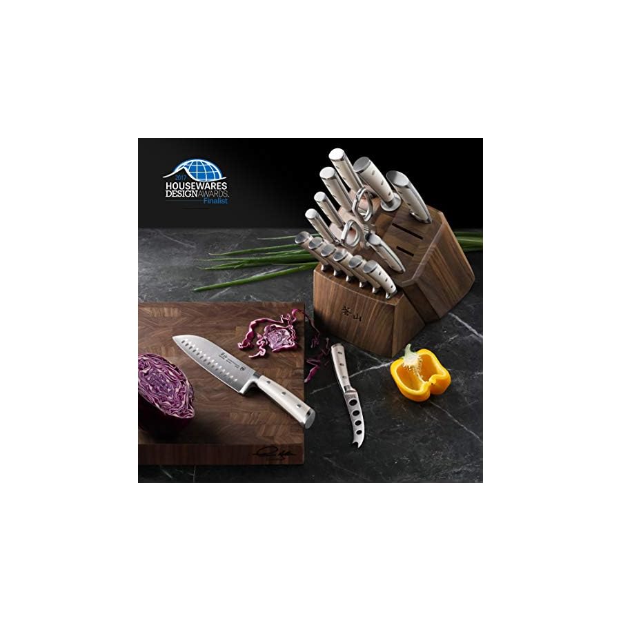 Cangshan S1 Series 1022599 German Steel Forged 17-Piece Knife Block Set, Walnut