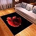 Produktbild Teppich Wohnzimmer Kurzflor 3D rot schwarz Modernes Design Muster Teppich , Waschbar Teppich Antirutschmatte, Läufer Flur Balkon Weich Teppich, Kinderzimmer und Schlafzimmer Teppich 40x60cm