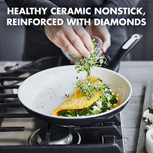 Image of GreenPan CC002633-001 Rio Ceramic Frying Pan, 10'' Frypan, Black