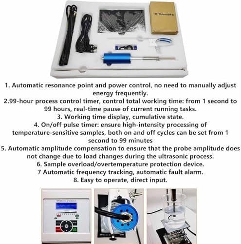 Digital Liquid Homogenizer & Emulsifier with Timer, Optional Probe, Precision Control for Uniform Dispersion, Lab Equipment for Emulsification, Data Storage Capability