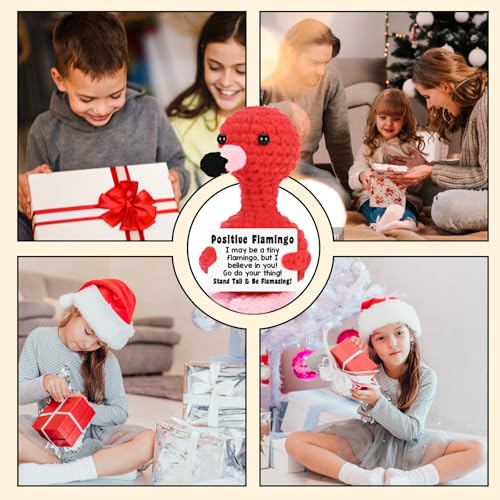 ZexJpr Flamingo Kuscheltier, Strickgeschenke, Handgehäkeltes Plüschtier Für Emotionale Unterstützung, Dekoratives Geschenk Für Zuhause Und Büro, Geeignet FüR Freunde Und Familie