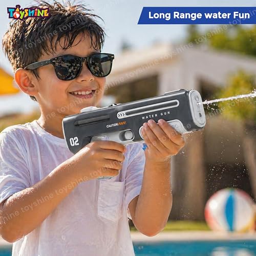 Buy Toyshine Electric Water Holi Gun Toy with 25-32Ft Range | Automatic Suction Self-Integration | Rechargeable Battery | 350ml Tank Capacity Perfect for Summer Outdoor Fun - Black Online at Low Prices in India - Amazon.in - Image 5