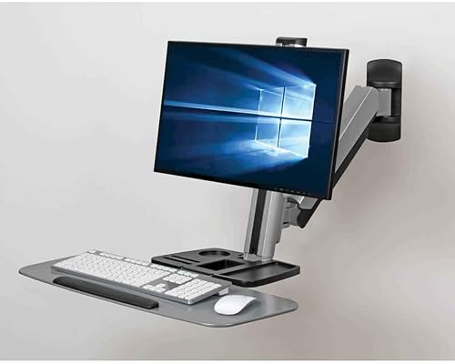 Miniatura 7 de Tripp Lite Soporte de Pared para Estación de Trabajo de Escritorio de Escritorio Ajustable en Altura de Pie (WWSS1332W), Plata