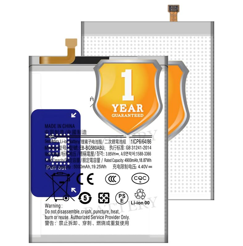 Image of Original EB-BG580ABU Battery Compatible for Samsung Galaxy M20 (SM-M205F /DS) | M30 (SM-M305F) - (5000mAh) - 1 Year Warranty K7