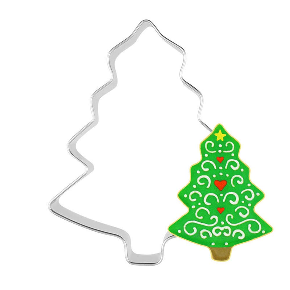 BYkooc Lot de 18 emporte-pièces de Noël en acier inoxydable pour la pâtisserie – Sapin de