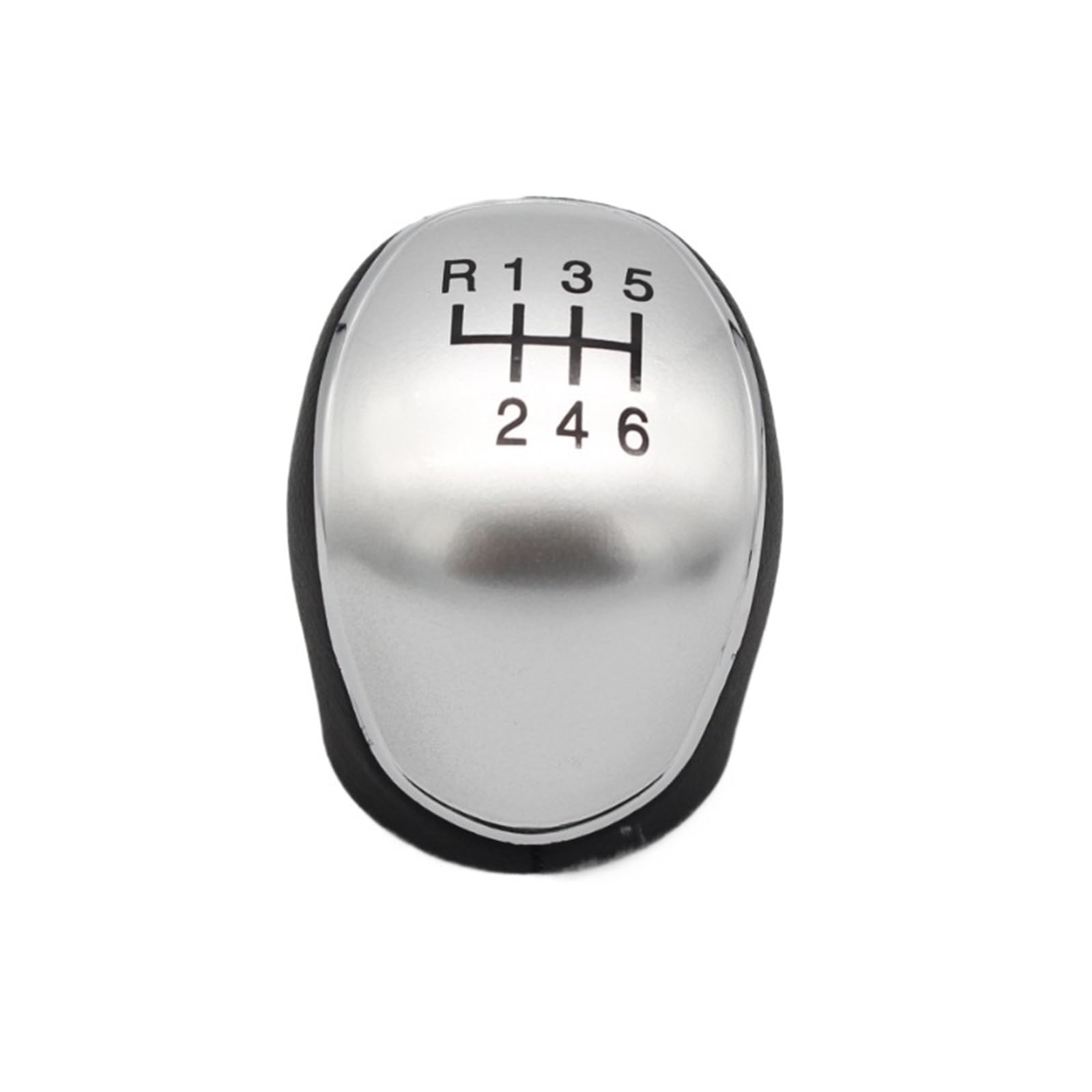Lzbzhb One Color 5/6 Speed Gear Shift Knob Leather Shifter Lever Headball Car Accessorie For Mondeo 4 For Mk4 For Focus For S-Max For Kuga For Galaxy Gear Shift Knob(6Speed-Silver)