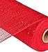 10 Inch x 30 feet Deco Poly Mesh Ribbon - Metallic Red and Red Foil : RE130124