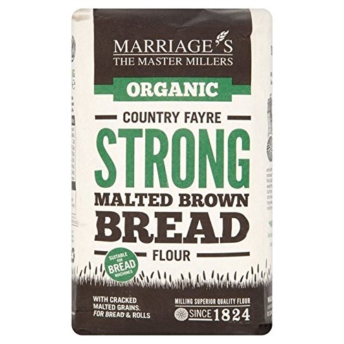 Marriage's Organic Strong Malted Brown Bread Flour 1kg - Pack of 2