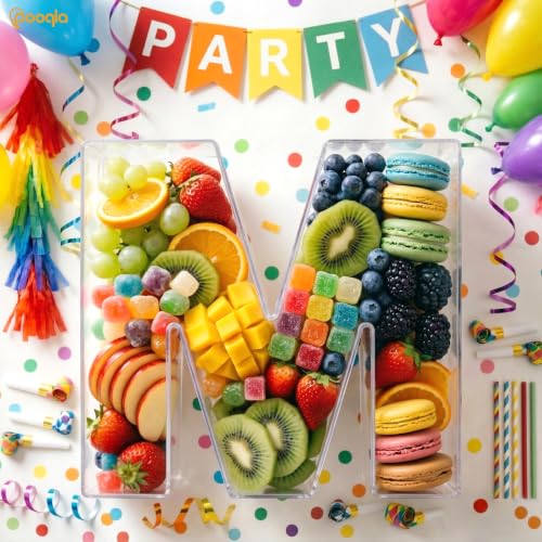 Image of Pooqla 10 inch Acrylic Letter Charcuterie Tray Birthday Party Fillable Box R