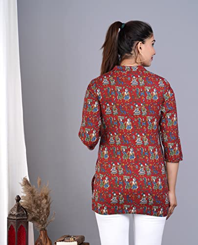 Image of Jikonet Women's Printed Rayon Straight Short Kurti