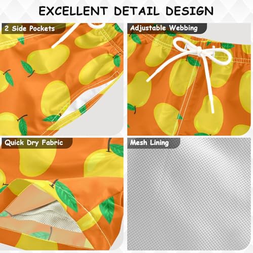 DOMIKING Mango Orange Toddler Boys' Swim Trunks Mesh Lining Swim Shorts for Kid Boy Toddler Adjustable Waist3