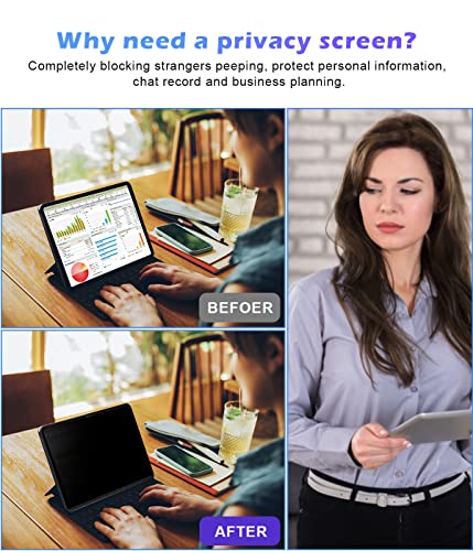 Image of FILMEXT iPad 10th Generation Privacy Screen Protector iPad 10.9 2022, Magnetic Anti-Spy Anti Glare Blue Light Filter, Removable Installation for iPad 10.9-inch A2696 /A2757 /A2777, [Landscape Privacy] | FILMEXT Anti-Spy Anti Glare Blue Light Filter, Removable Installation for iPad 10.9in A2696 /A2757 /A2777 [Landscape Privacy]