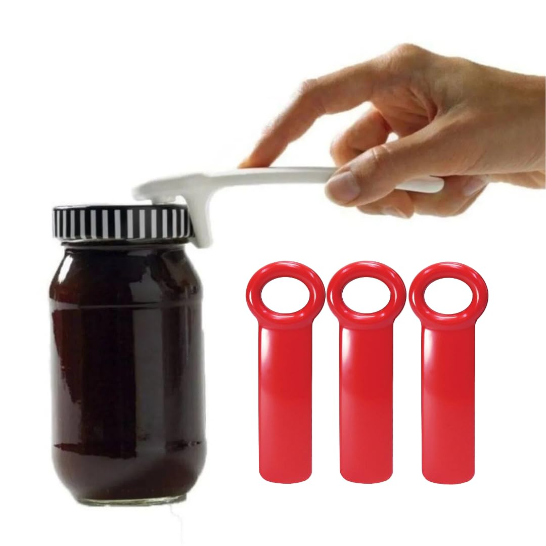 3 Pcs Jar Keys, Jar Opener Jar Grippers Can Lid Opener Jar Lid Gripper Jar Opener Tool, Open Jar Tool for Elderly Children Women Weak Hands 5.5 inç (Red,White, Blue)