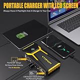 VTOMAN V8 Jump Starter, 2000A Peak Battery Car Jump Starters for Up to 8L Gas and 6L Diesel Engines, Portable 12V Auto Lithium Battery Booster Pack, Jump Box with Jumper Cables LCD Display (Yellow) - 3