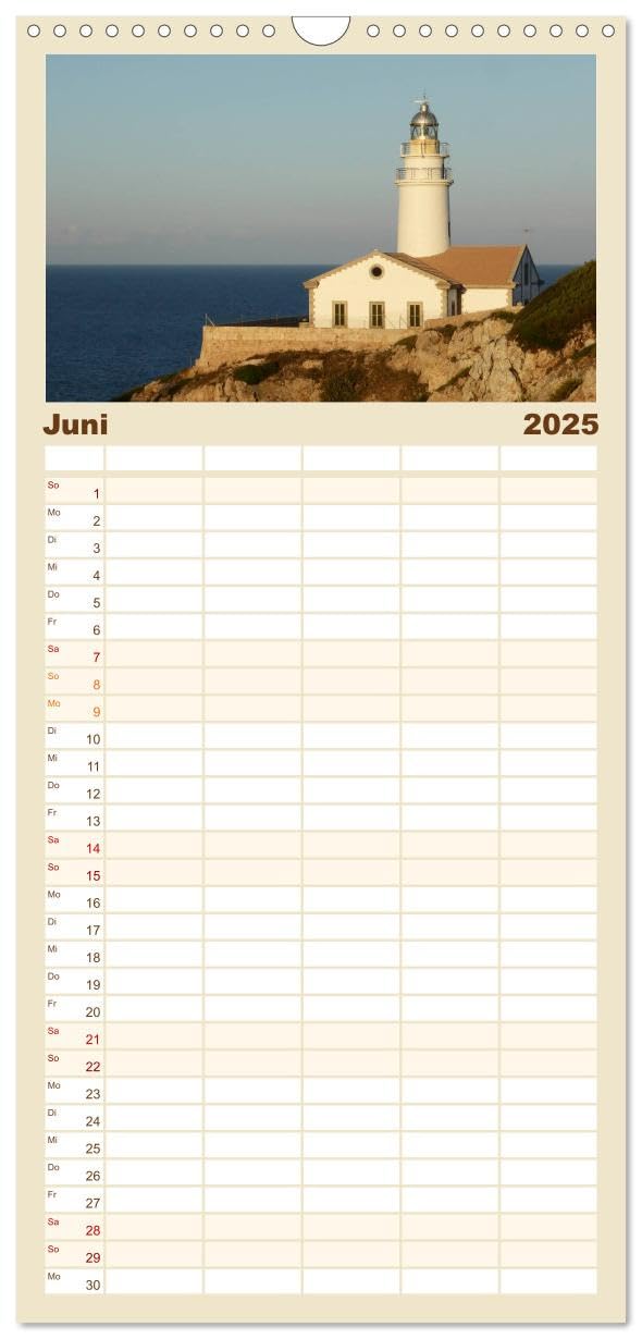 Familienplaner 2025 - Cala Ratjada mit 5 Spalten (Wandkalender, 21 cm x 45 cm), CALVENDO: Bei Cala Ratjada findet man schöne Buchten und genießt den ... der ursprünglichen Insel.. (CALVENDO Natur)