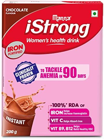 Manna i Strong 200g Iron Fortified Womens Health Drink Mix (Chocolate) Iron Supplement Iron Lock Formula with VIT C, B9, B12