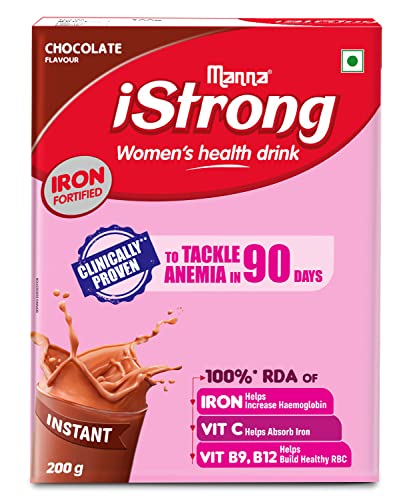 Manna I Strong 200G Iron Fortified Womens Health Drink Mix (Chocolate) Iron Supplement Iron Lock Formula With Vit C, B9, B12 #TOP16