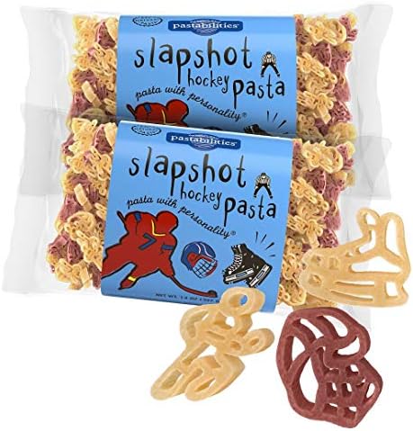 Pastabilities Hockey Shaped Pasta, Hockey Stick and Fun Shaped Noodles for Kids and Youth Players, Non-GMO Natural Wheat Pasta 14 oz (2 Pack)