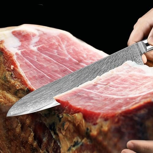 Chef's Knives, 8 Inch Damascus Japanese Chef Knife, Ultra Sharp Damascus Kitchen Knife Resin Handle Kitchen Cooking Chef's Knives — view 6