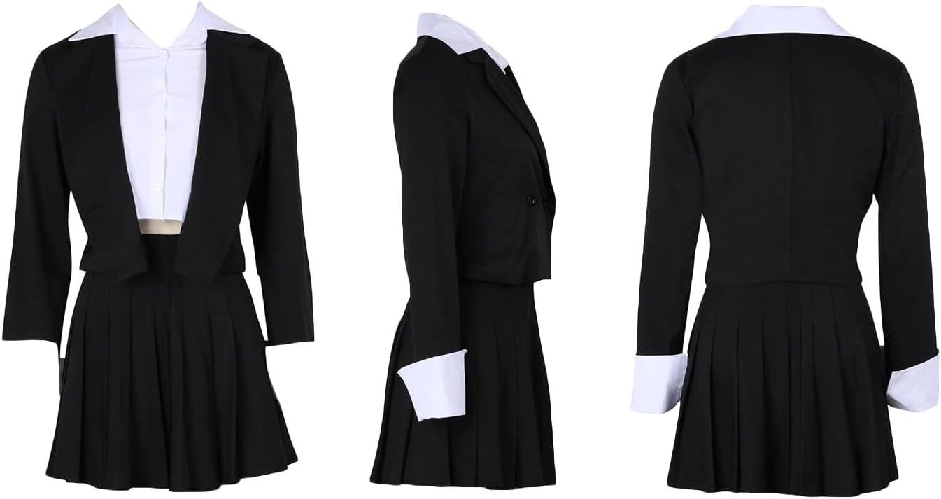 Ptorlio Women Business Casual 2 Piece Outfits Cropped Blazers Jackets and Pleated Mini Skirt Matching Sets Suits - Image 6