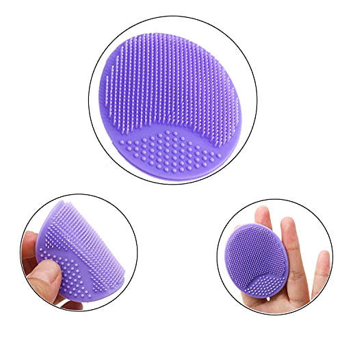 Hieerbus Soft Silicone Face Scrubber,Facial Cleansing Brush,Facial Exfoliation Scrub For Massage Pore Cleansing Blackhead Removing Deep Scrubbing For All Kinds Of Skins (2Ed-Pink + Purple) #TOP3