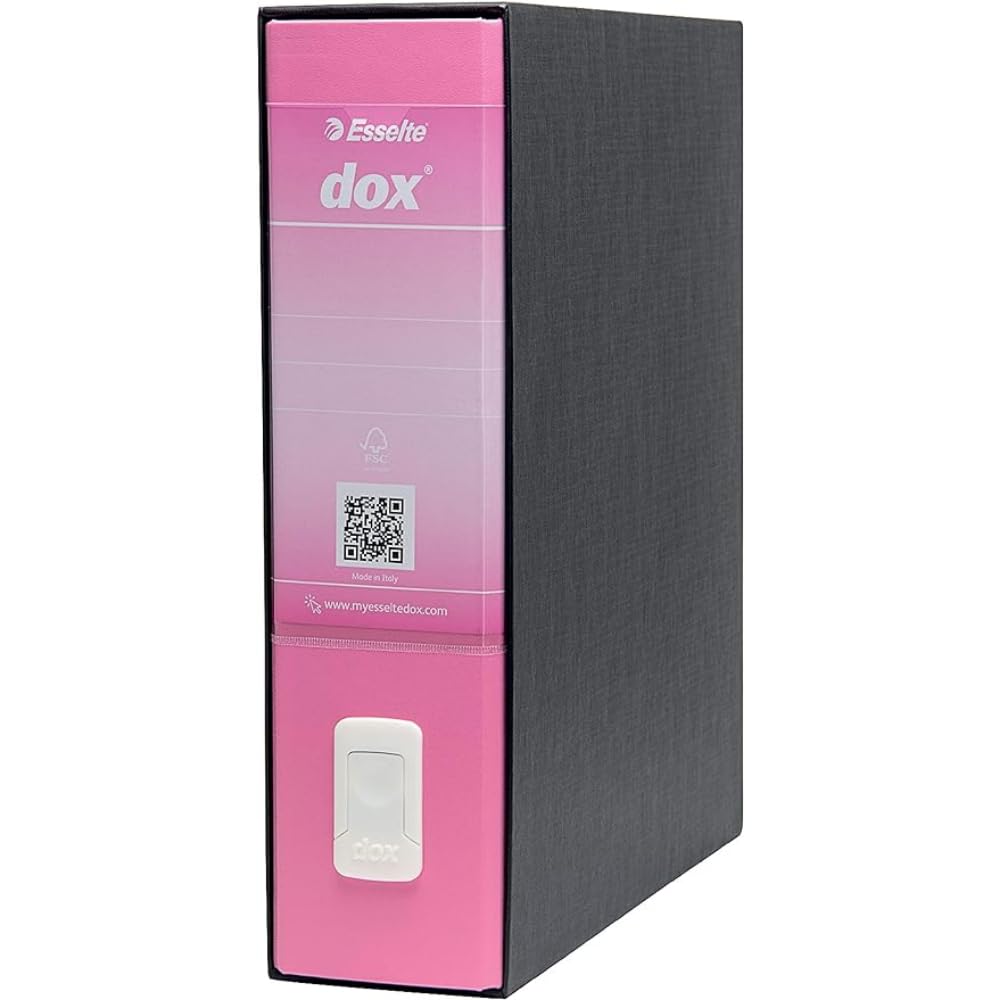Esselte Dox 1 Class Box Lever Arch File, A4. Light Pink