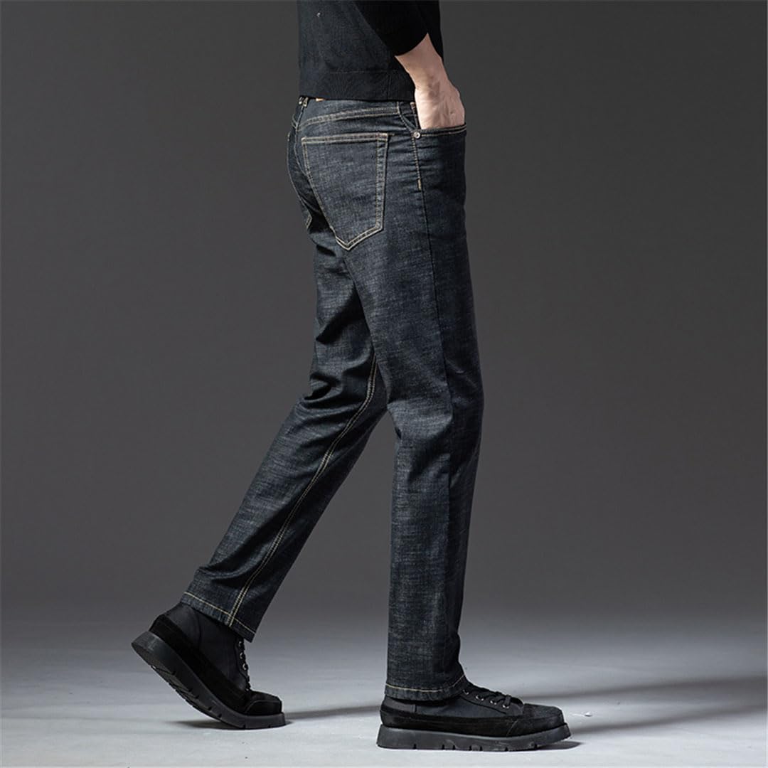 Vogrtcc Jeans para Hombre Business Slim Fit Pantalones De Mezclilla Elásticos De Talla Grande