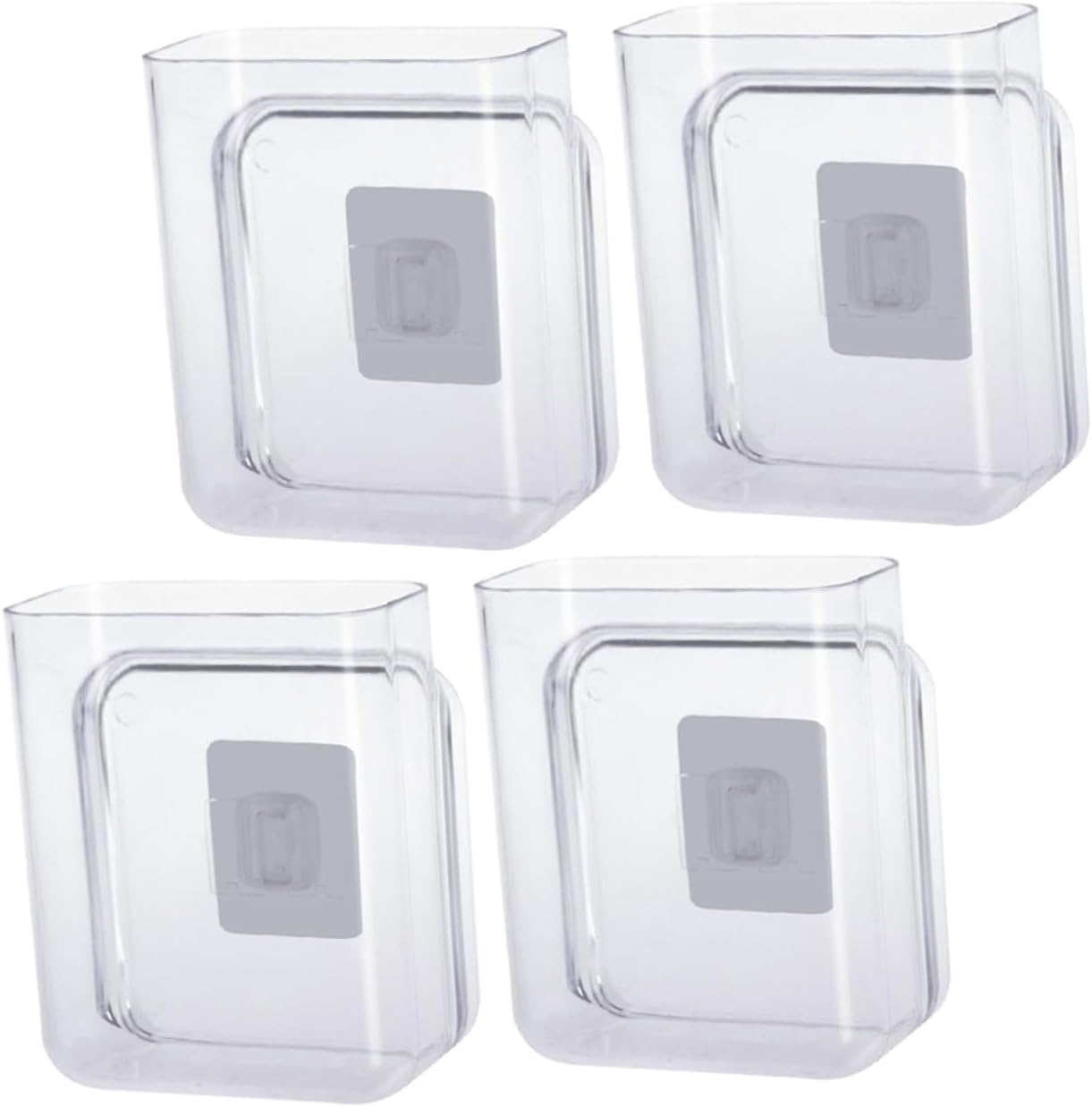 4pcs Plastic Wall Mounted Storage Box for Phone Remote Holder