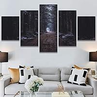 SIGNWIN 5 Panel Canvas Wall Art Rustic Woods for Home Decorations Ready to Hang - 60