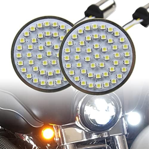 Akmties Motorcycle LED Light 2" 50mm Bullet Style LED Turn Signals Pannel For Motor bike Sporter Softail Touring (1157 base-1) …